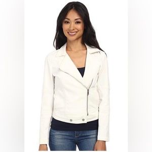 Calvin Klein Jeans White Denim Moto Jacket